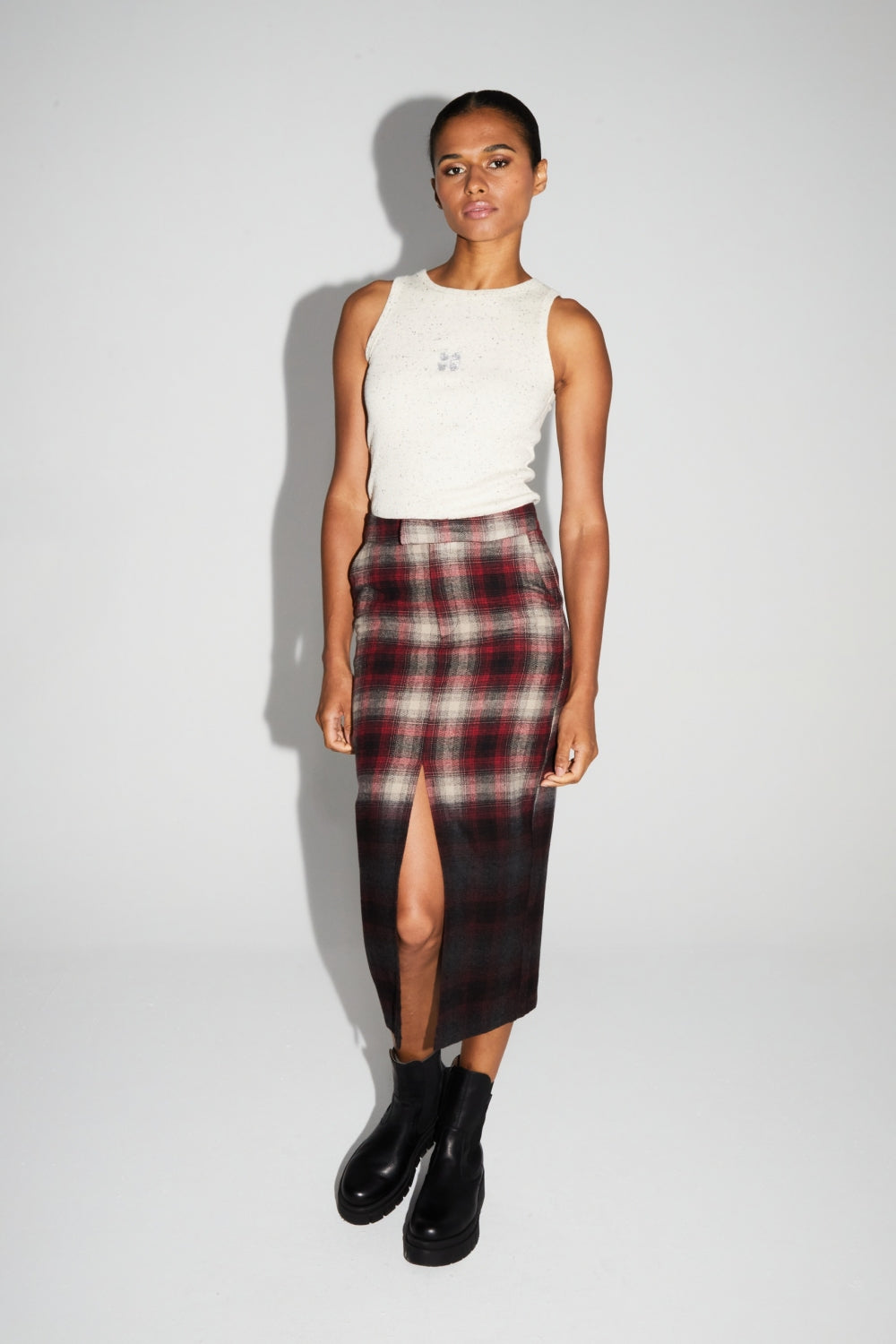 Maxi Skirt Moara Tartan Tie And Dye Made In Italy