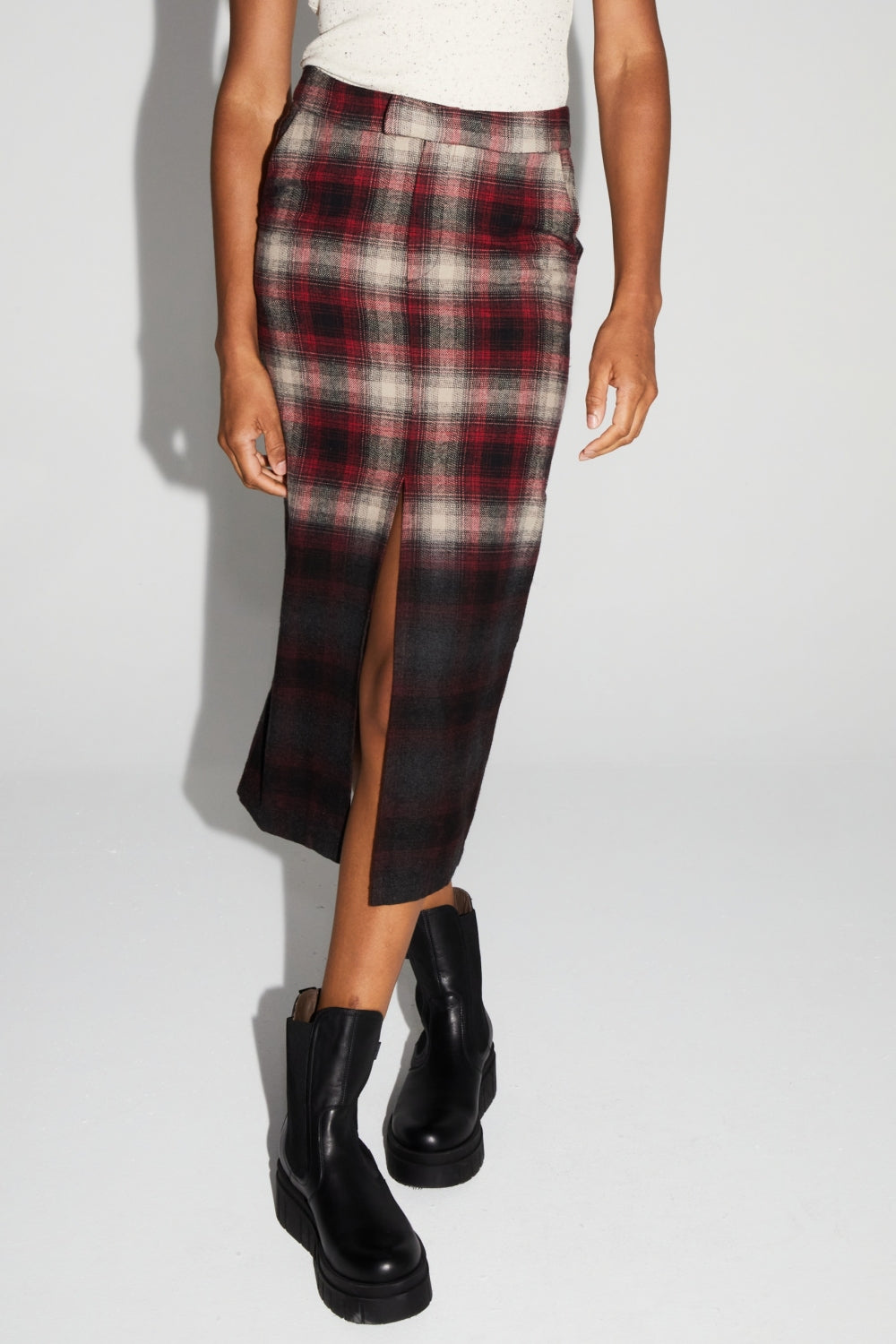 Maxi Skirt Moara Tartan Tie And Dye Made In Italy