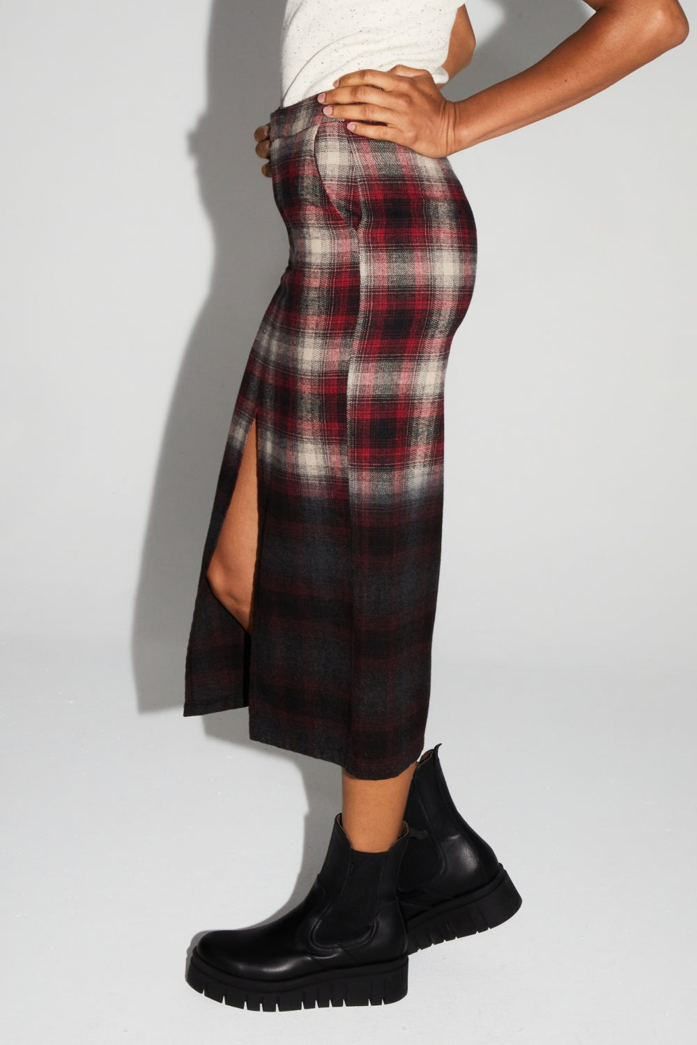 Maxi Skirt Moara Tartan Tie And Dye Made In Italy