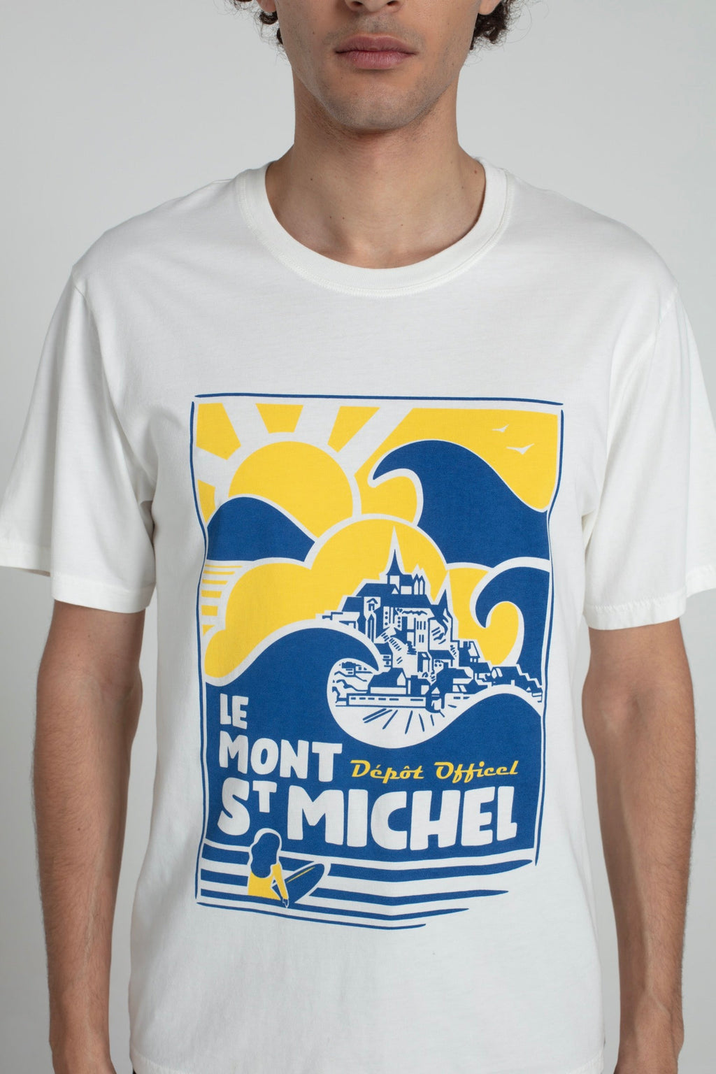 Timel Surf Print T-Shirt - Yellow - Men