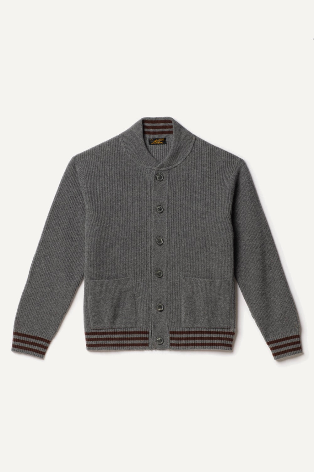 Goldi Lamb's Wool Cardigan - Grey - Men