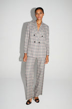 Clark Houndstooth Red Trousers Made in Italy