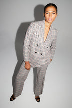 Clark Houndstooth Red Trousers Made in Italy