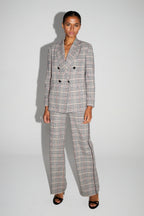 Clark Houndstooth Red Trousers Made in Italy