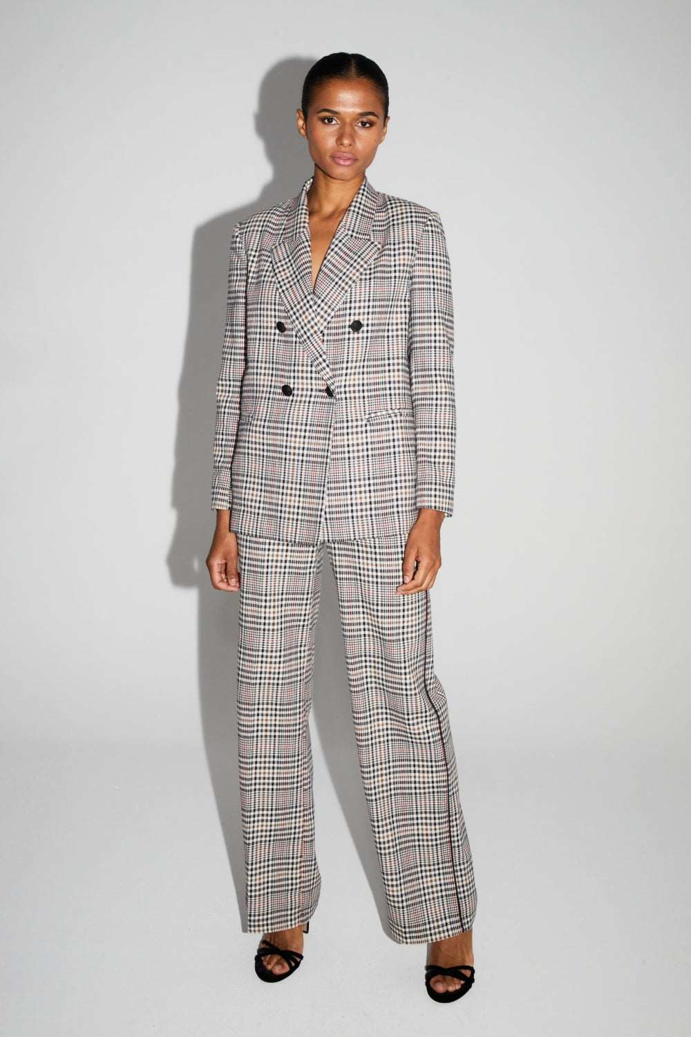 Clark Houndstooth Red Trousers Made in Italy