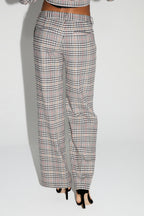 Clark Houndstooth Red Trousers Made in Italy