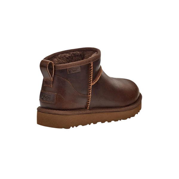 Ugg Classic Ultra Mini Leather Boots - Dark Brown