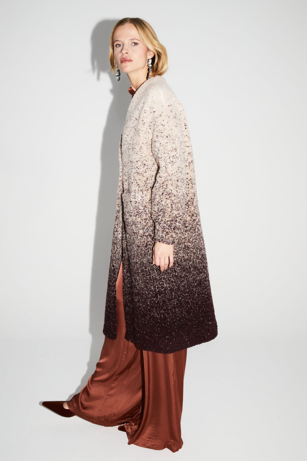Doriane Bouclettes Chocolate Gradient Jacket Made In Italy