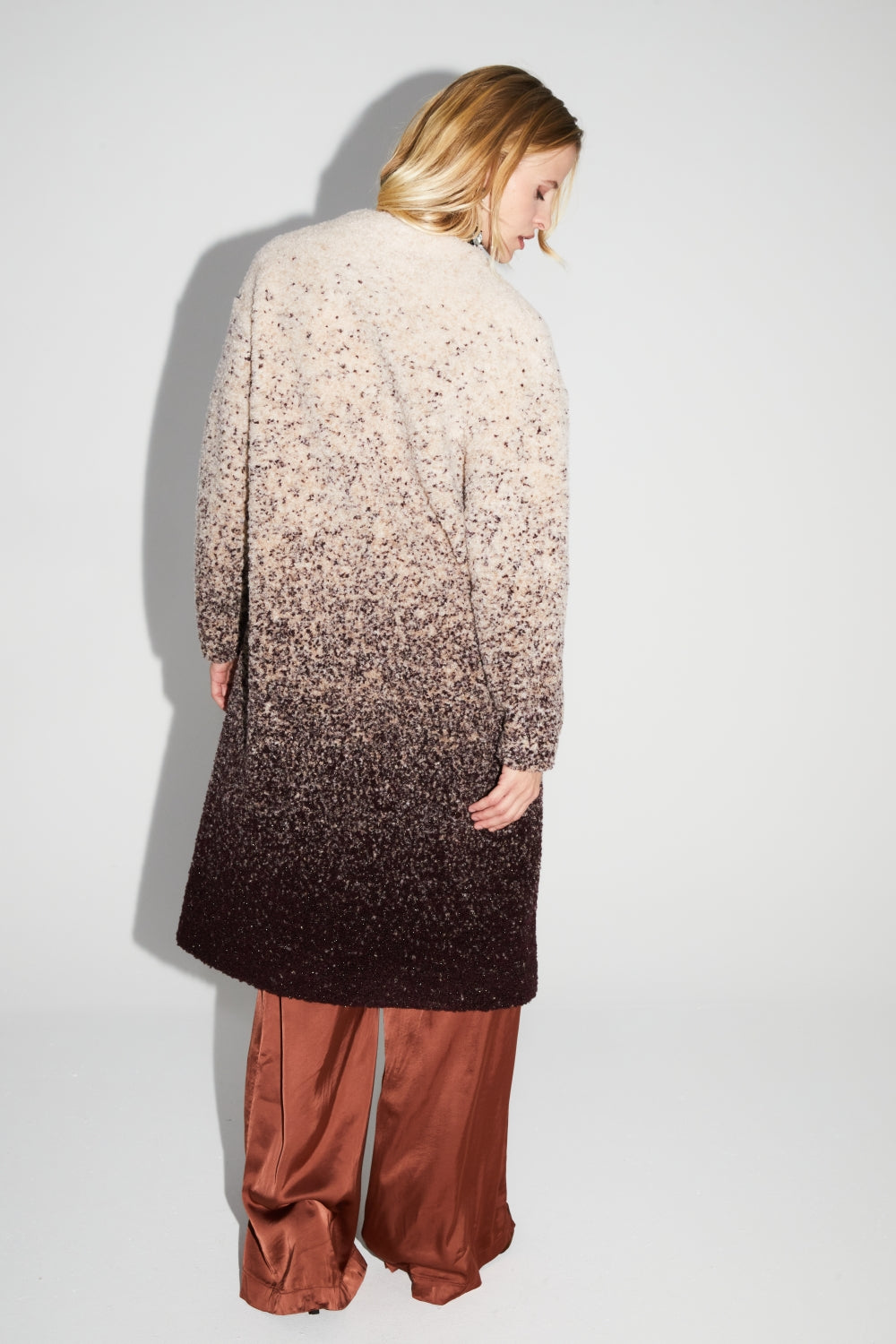 Doriane Bouclettes Chocolate Gradient Jacket Made In Italy