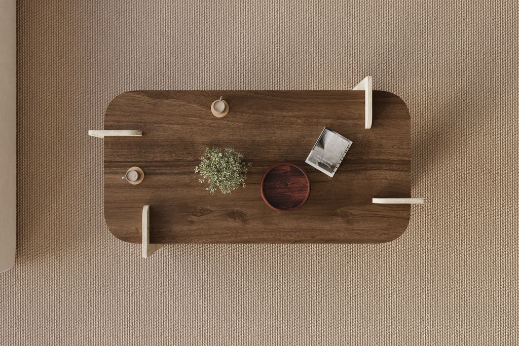 Leapiri - Mesa de Centro - Walnut/Travertine
