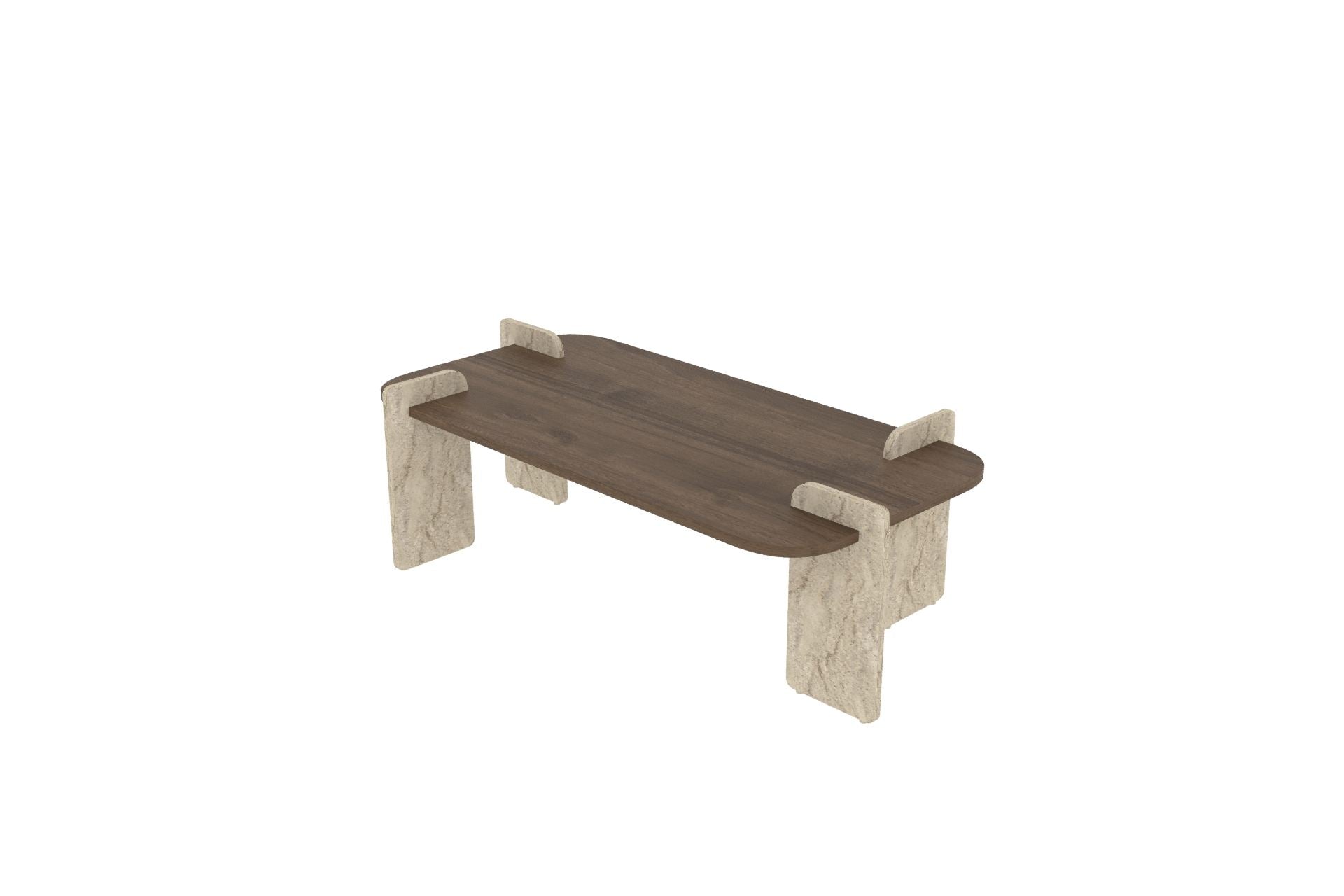 Leapiri - Mesa de Centro - Walnut/Travertine