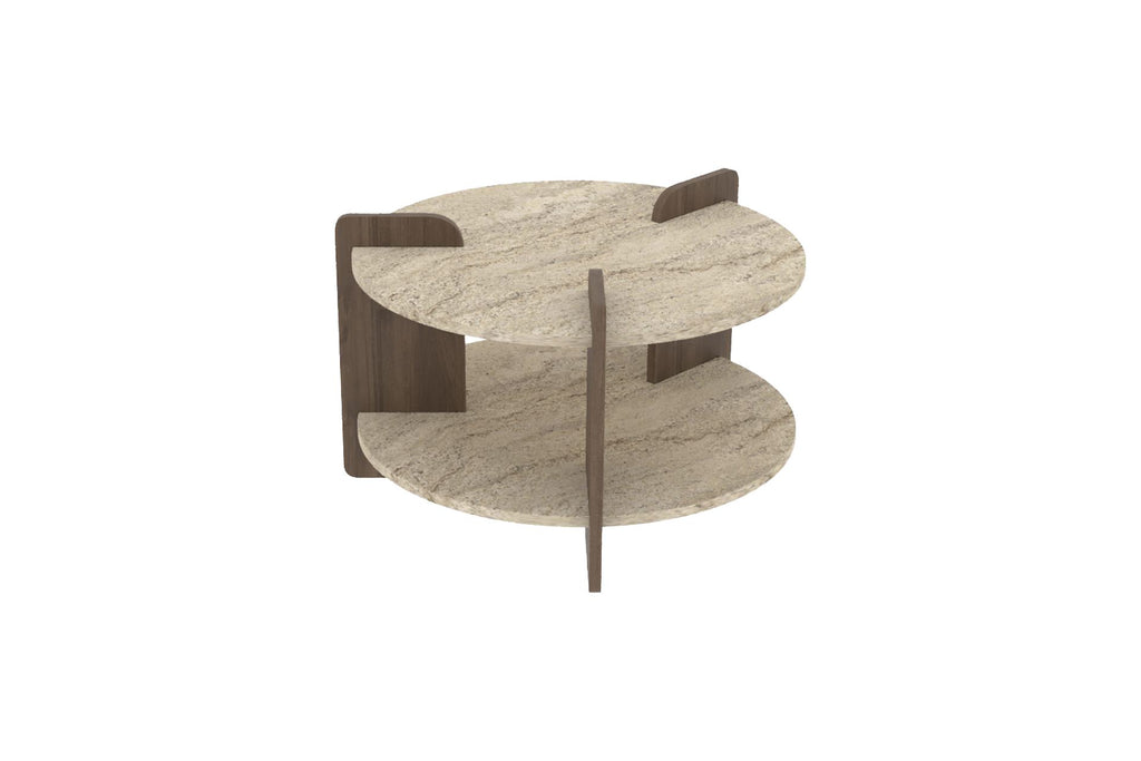 Oalla - Mesa de centro - Travertino/Nogal