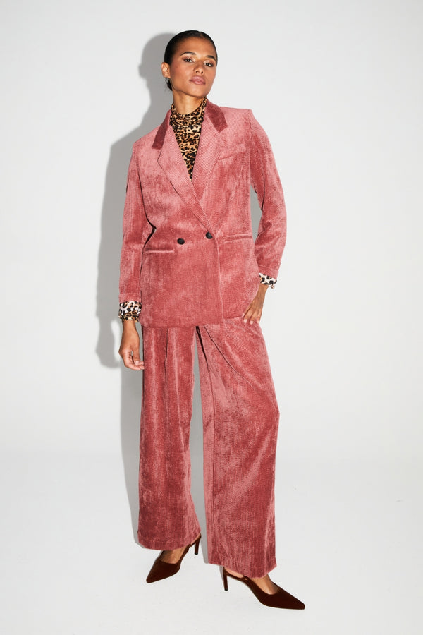 Ema Vintage Velvet Blazer Soft Cognac Made In Italy