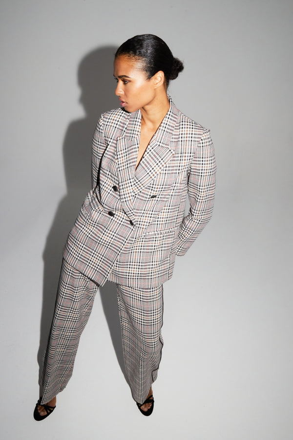 Blazer Ema De Pata De Gallo Lucky Star Rojo Made In Italy