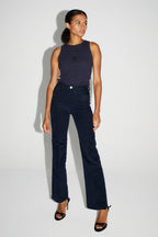 Denim Stevie Flare Velvet Navy Fabriqué Au Portugal
