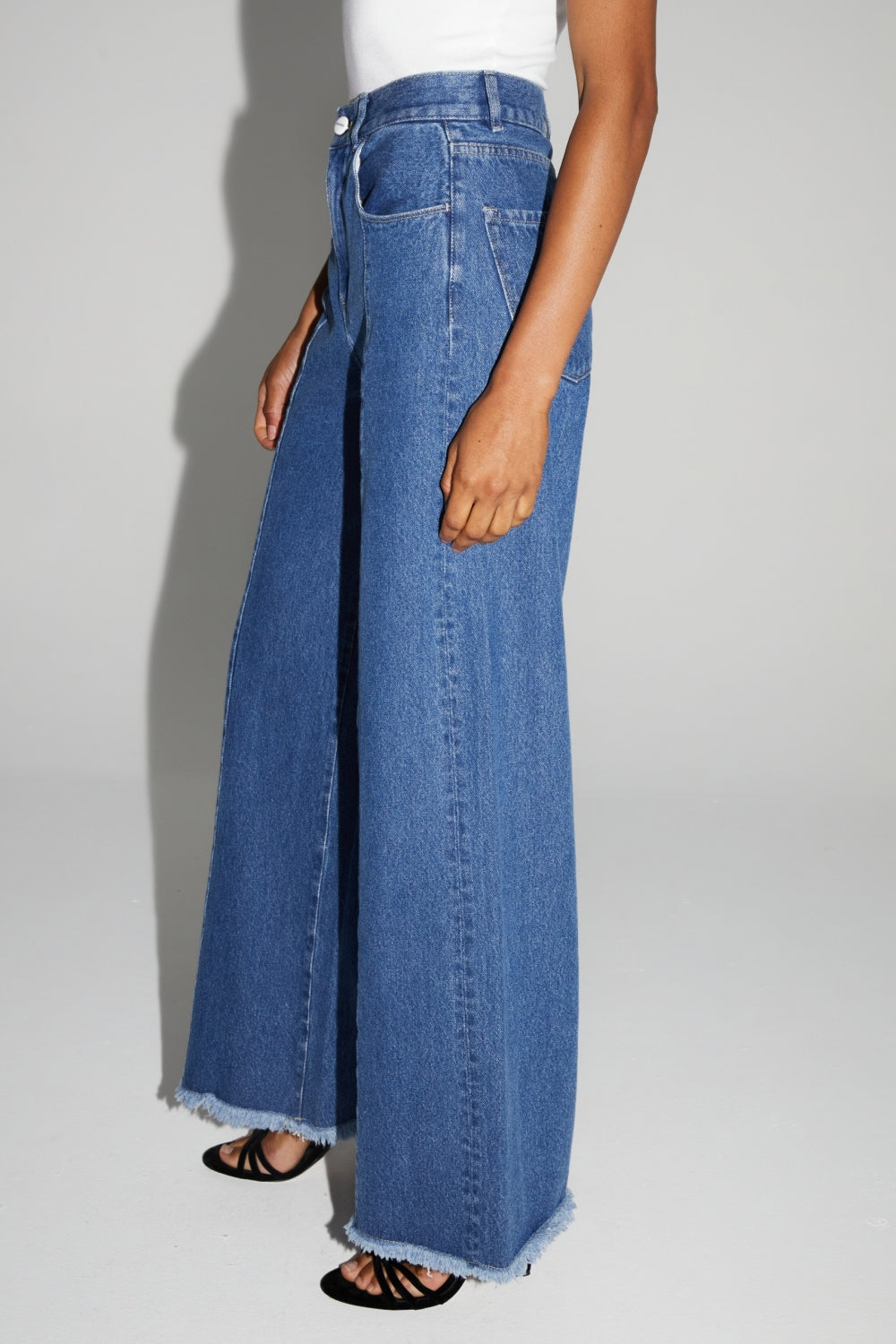 Denim Swiggy Palazzo Medium Blue Made In Portugal