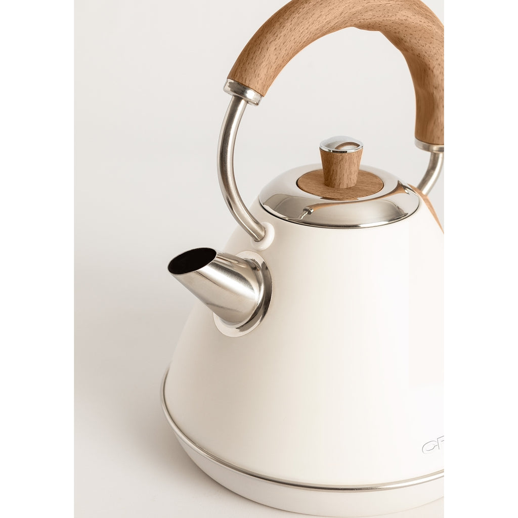 Pack - Petit Grille-Pain Toast Retro + Grande Bouilloire 1,7L Kettle Retro - Blanc Cassé