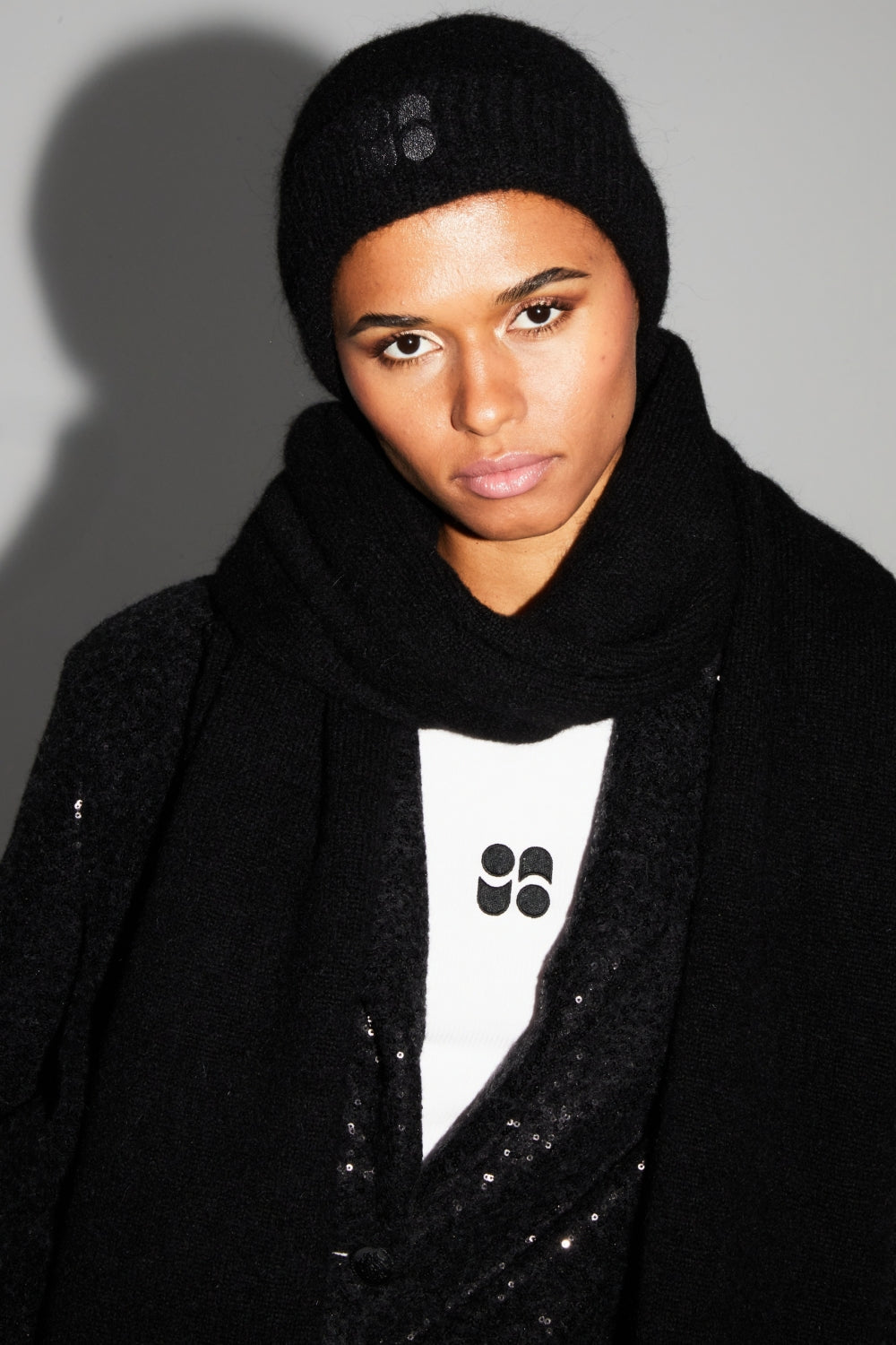 Chill Black Scarf 100% Extra Virgin Wool Made In Portugal