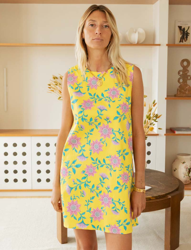 Vestido Amarillo de Flores Sapha