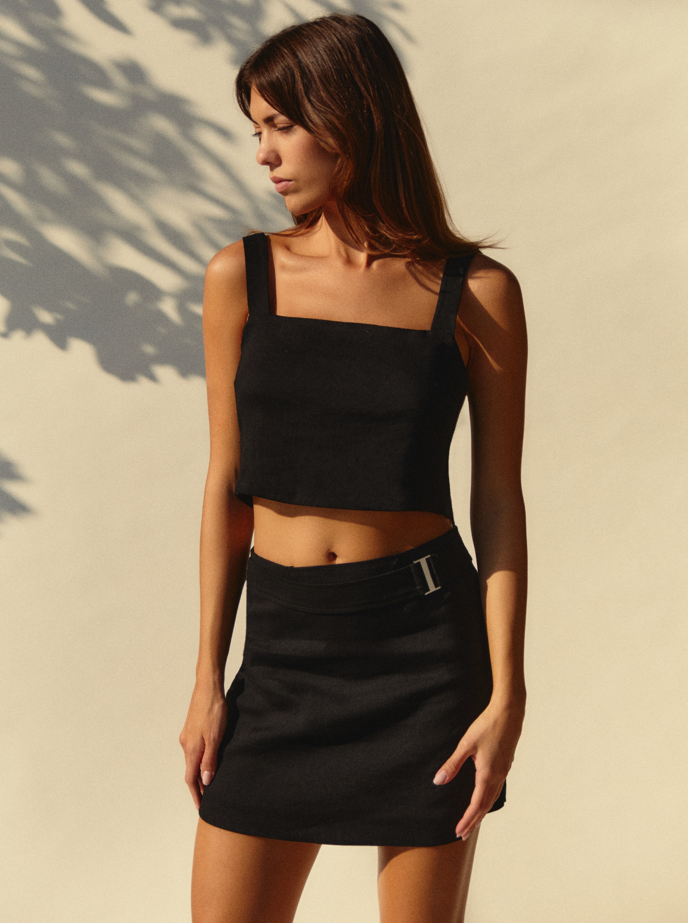 Top de mezcla negro negro