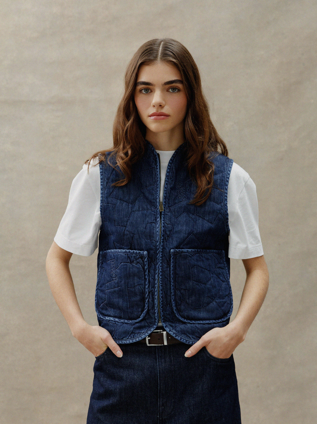 chaqueta acolchada sin mangas