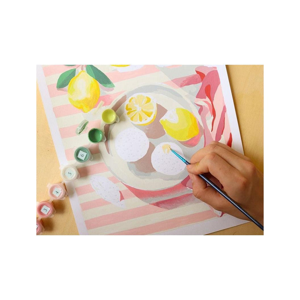 Coffret Peinture Au Numéro - Petit Pinceau - Citrons De Menton Par La Petite Epicerie