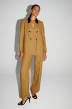 Pantalón Clark De Pata De Gallo Amarillo Made In Italy