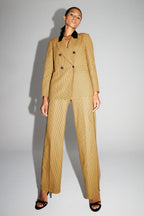 Pantalón Clark De Pata De Gallo Amarillo Made In Italy