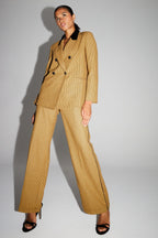 Pantalón Clark De Pata De Gallo Amarillo Made In Italy