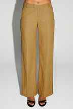 Pantalón Clark De Pata De Gallo Amarillo Made In Italy