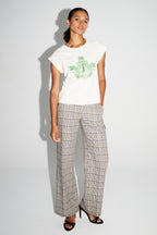 Clark Houndstooth Blue Trousers Made in Italy