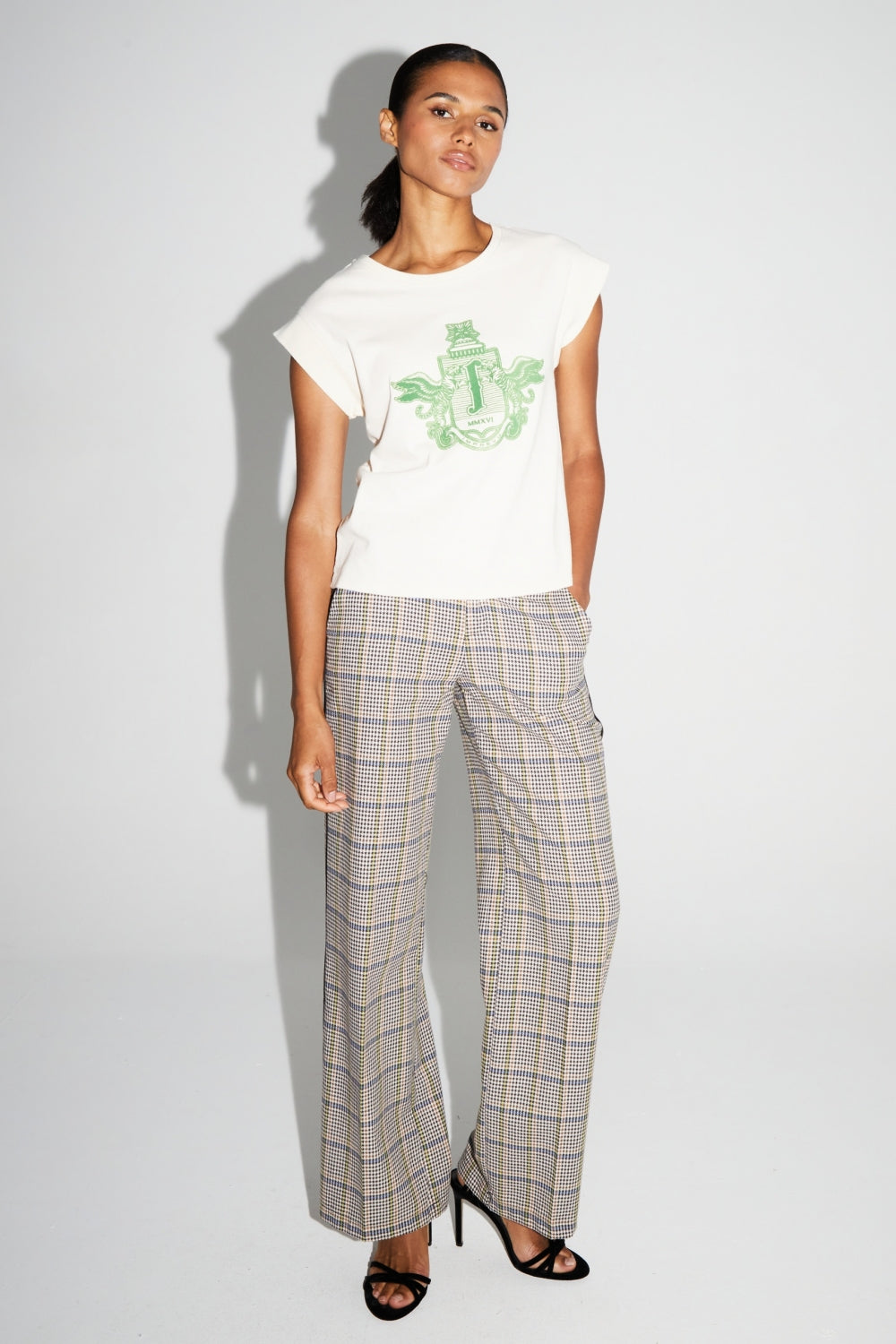 Clark Houndstooth Blue Trousers Made in Italy