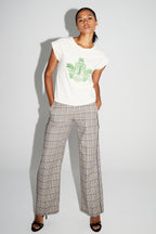 Clark Houndstooth Blue Trousers Made in Italy