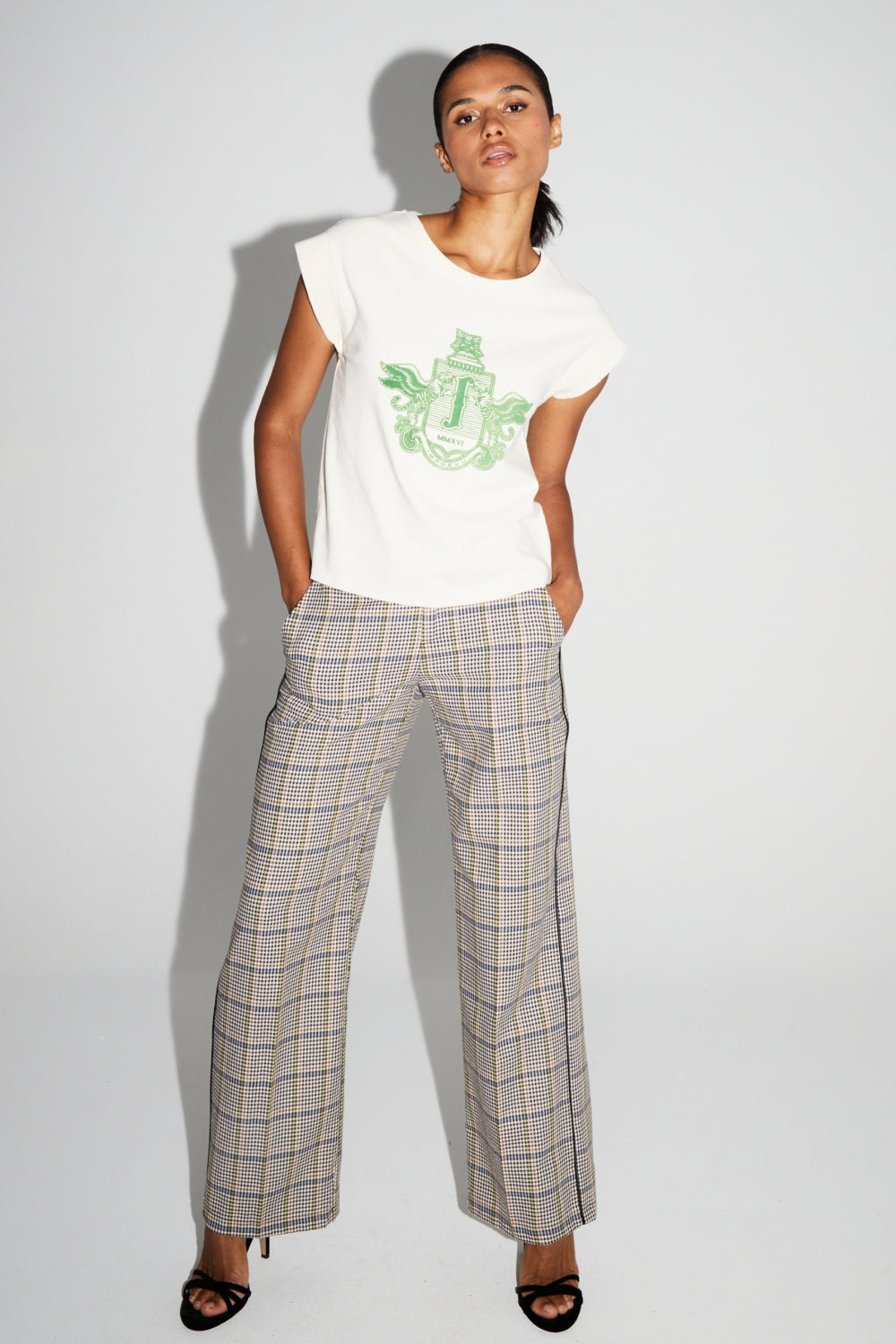 Clark Houndstooth Blue Trousers Made in Italy