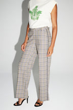 Clark Houndstooth Blue Trousers Made in Italy