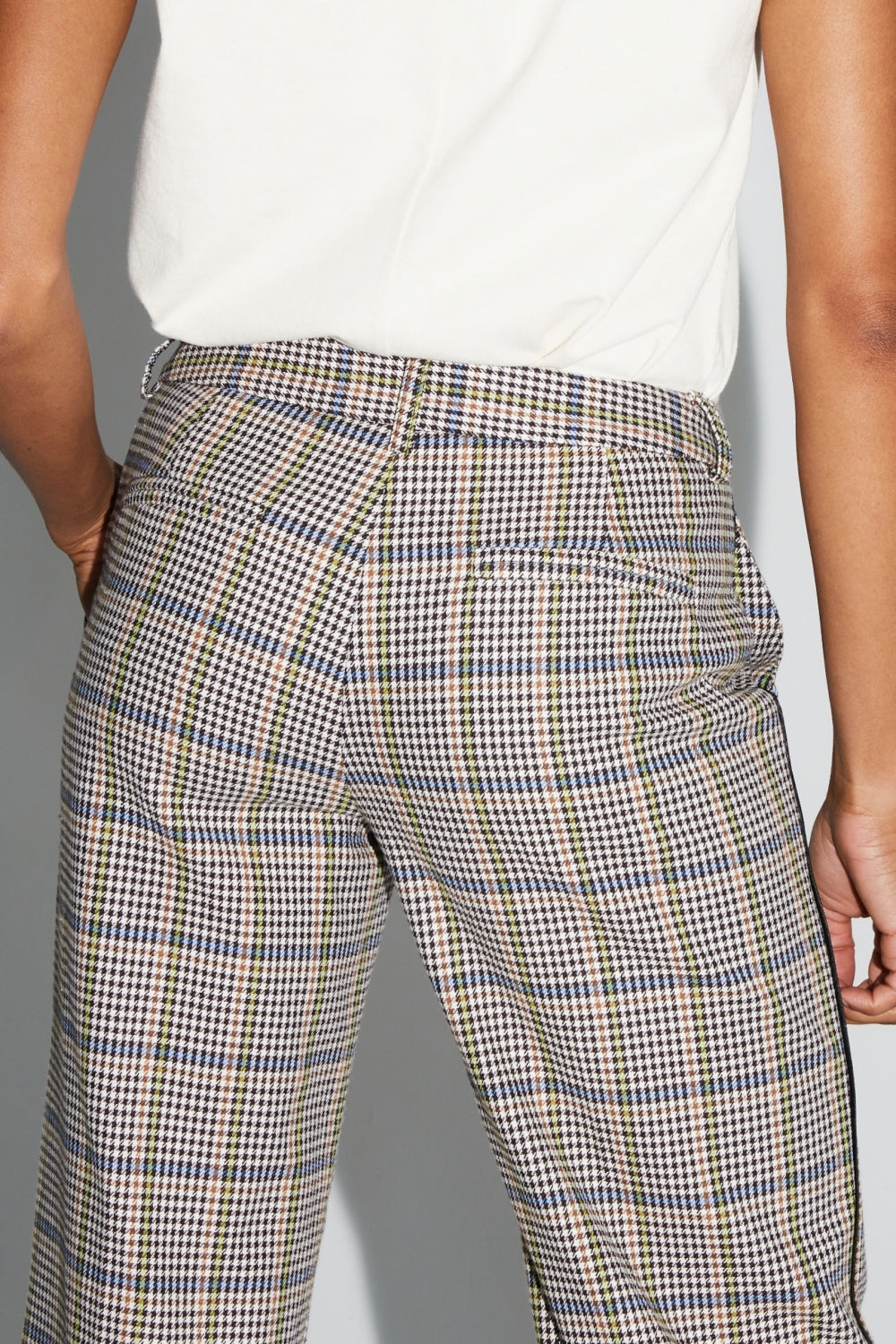 Clark Houndstooth Blue Trousers Made in Italy