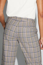 Clark Houndstooth Blue Trousers Made in Italy