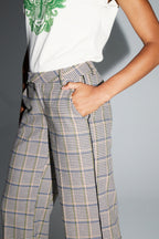 Clark Houndstooth Blue Trousers Made in Italy