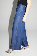 Ada Lyocell Blue Pants Made In Italy