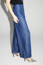 Ada Lyocell Blue Pants Made In Italy