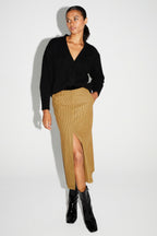 Selene Houndstooth Yellow Skirt Made In Italy