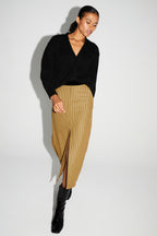 Selene Houndstooth Yellow Skirt Made In Italy