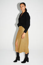 Selene Houndstooth Yellow Skirt Made In Italy