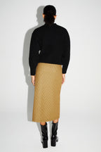 Selene Houndstooth Yellow Skirt Made In Italy