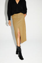 Selene Houndstooth Yellow Skirt Made In Italy