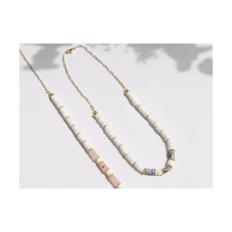 Diy Jewelry Kit - Mon Collier In Heishi Beads And Quartz