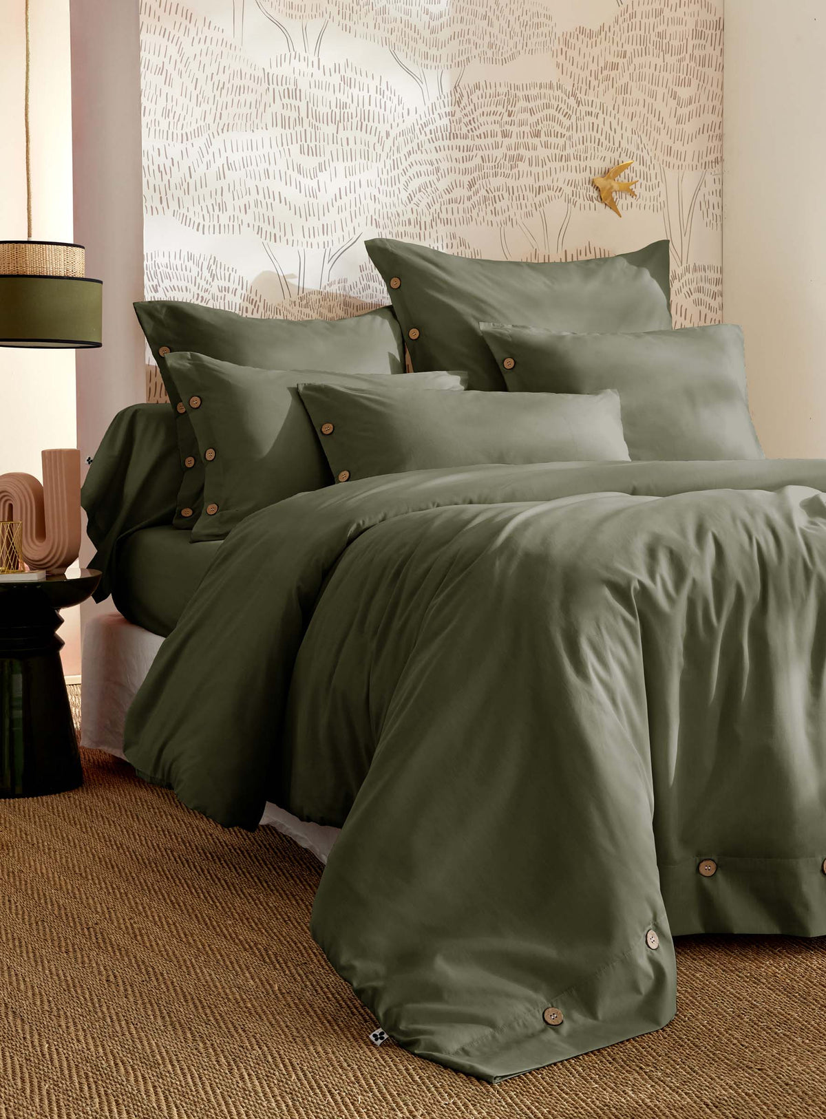 Perrine - Housse De Couette - Percale Unie - Romarin