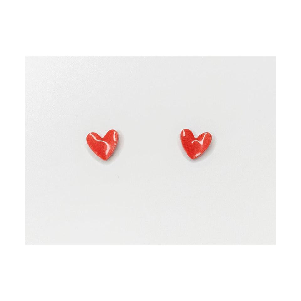 Boucles D'Oreilles En Porcelaine Coeur - La Petite Epicerie