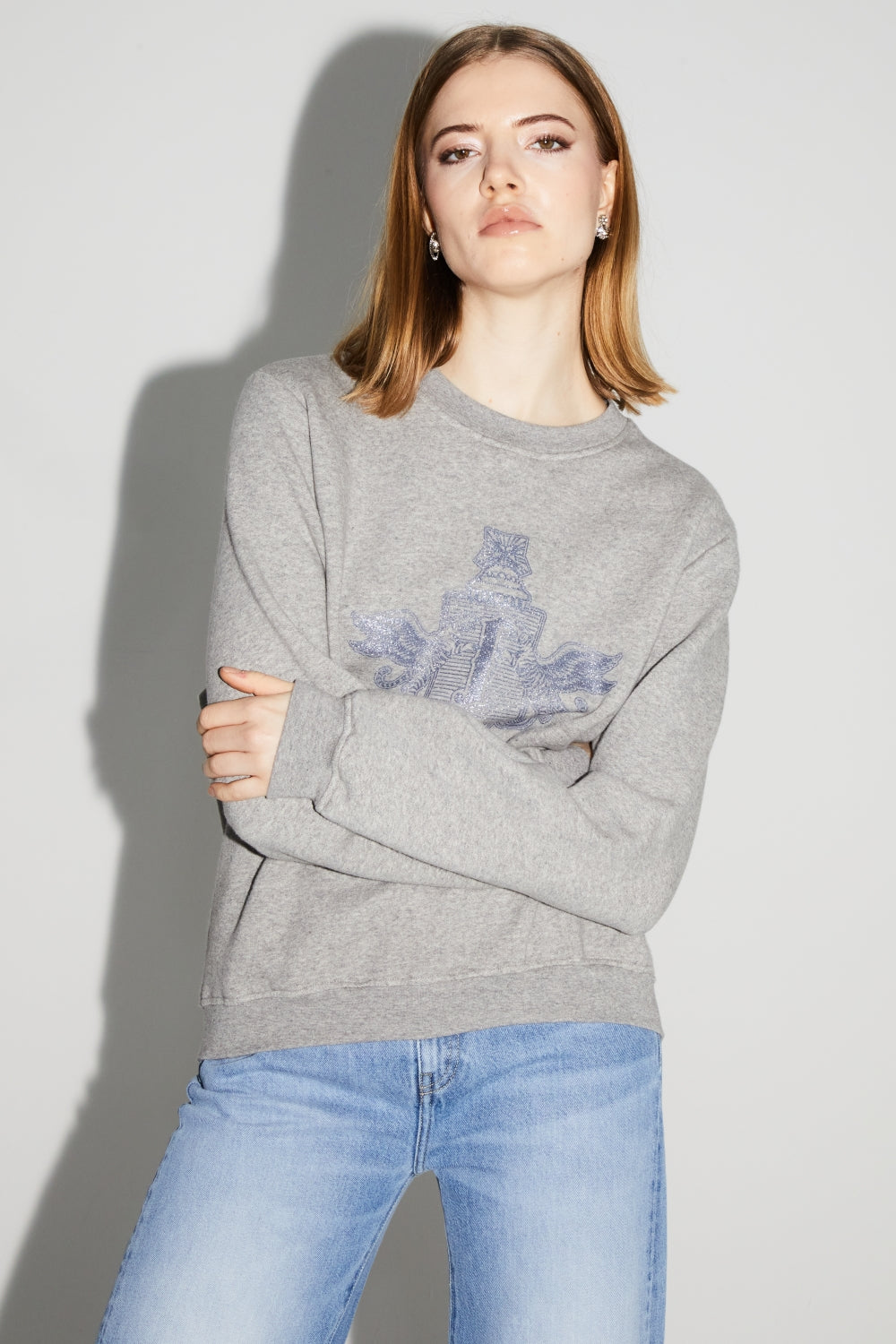 Bluza Eddie z Herbem Silver Wyprodukowana w Portugalii - Szary