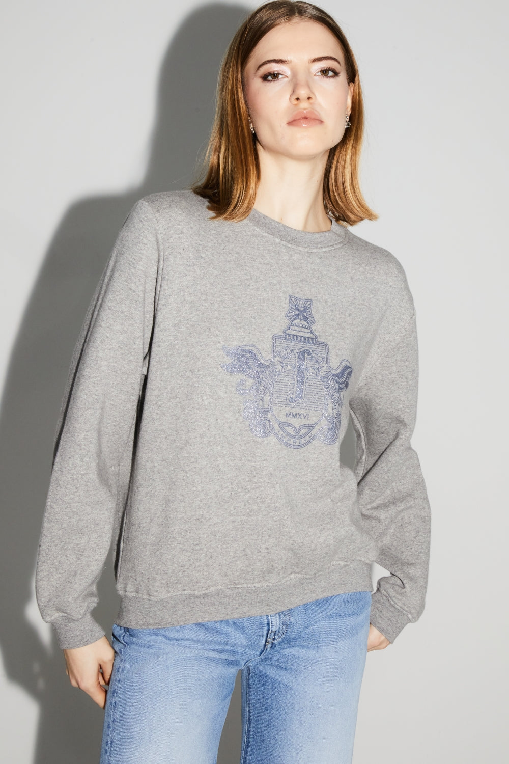 Bluza Eddie z Herbem Silver Wyprodukowana w Portugalii - Szary